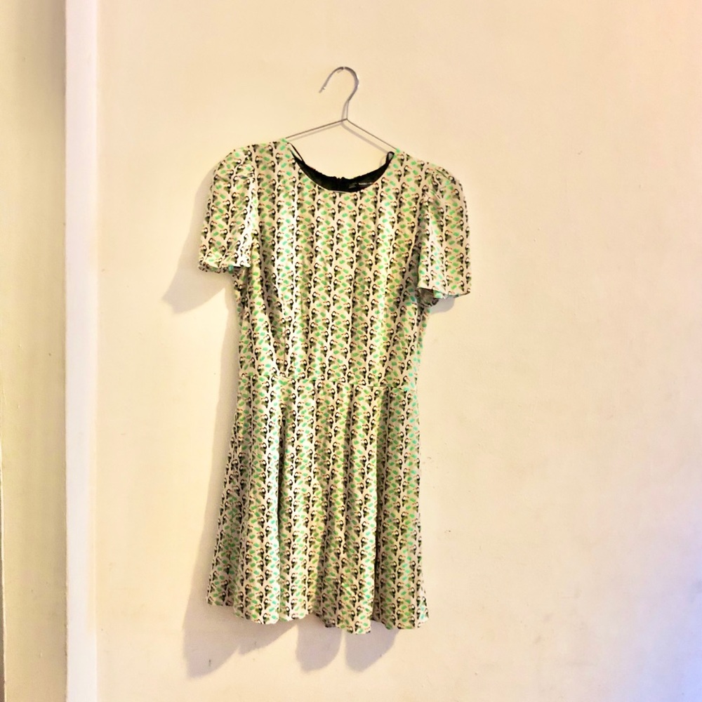 Zara mini toucan bird print dress short sleeve - Picture 6 of 7